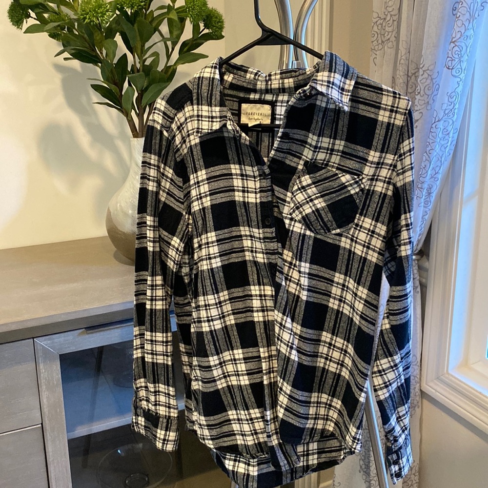 COPY - Black flannel button up soft good material